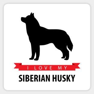 I Love My Siberian Husky Sticker